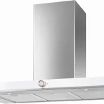 De Dietrich fali páraelszívó, kürtős, 90 cm, inox/fehér üveg front/réz díszítés Olcsóbb