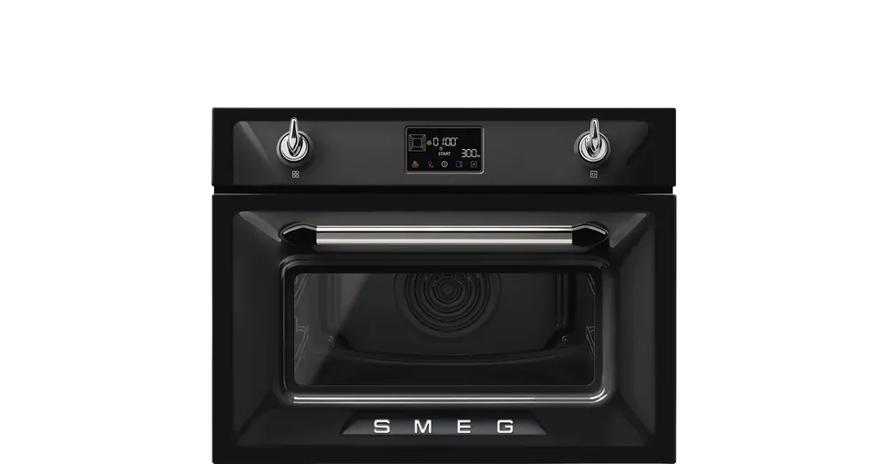 Akció SMEG KOMPAKT KOMBINÁLT MIKROHULLÁMÚ SÜTŐ, Victoria design, Galileo, 45 cm, ES LCD, fekete