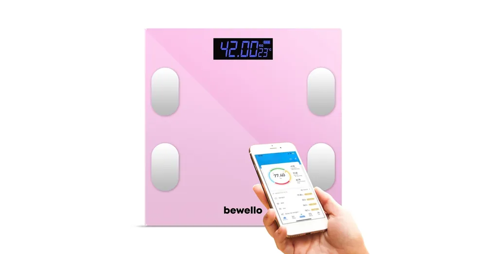 Gyors kiszállítás Okos személymérleg - 180 kg - elemes - üveg