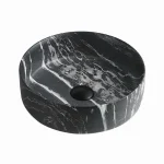 Mosdó, Bathco Dallas, kerek pultra ültethető, fekete márvány, 36*36*12 cm I.o. Szuper ajánlat