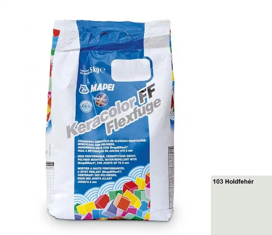 Fugázó, Mapei, Keracolor FF Flex Nr.103 Holdfehér, 5 kg Alacsony ár