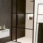 Riho, Grid GB1120000 Zuhanyajtó, natúr üveg, fekete kerettel, 120 cm Azonnal elérhető