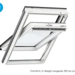 Velux, Tetőablak GLU MK06 0085, műanyag bevonat fa maggal, 3-rétegű üvegezés (85) 78x118 cm Kedvezmény