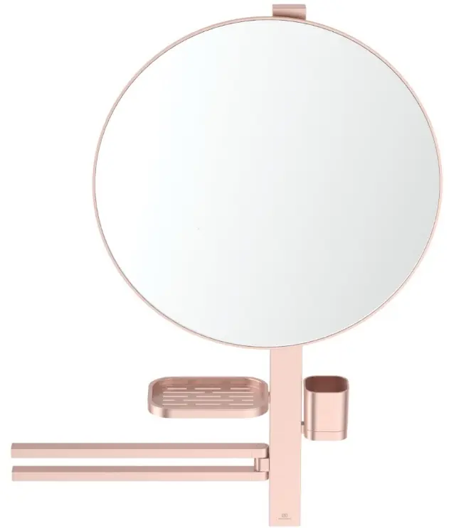 Ideal Standard, Alu+ Beauty Bar L tükör és polcrendszer, rose, BD587RO Újdonság
