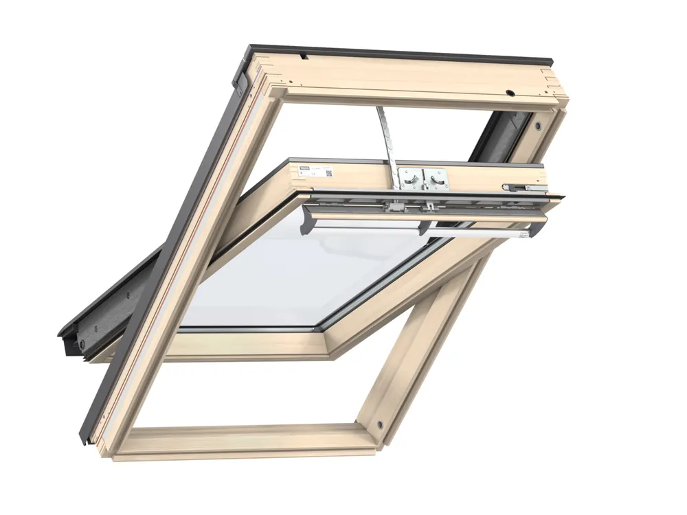 Expressz kézbesítés Velux, Elektromos tetőtéri ablak, GGL PK08 307021, 2-rétegű üveg, lakkozott fa, 94x140 cm