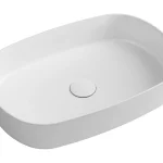 Azonnali szállítás Mosdó, Sapho, Infinity Oval 10NF65055-2L, pultra ültethető, csaplyuk nélkül, matt fehér, 55 cm