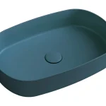 Mosdó, Sapho Infinity Oval 10NF65055-2P, pultra ültethető, csaplyuk nélkül, zöld, 55 cm Gyors kiszállítás