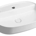Mosdó, Sapho, Infinity Oval 10NF65060, pultra ültethető, csaplyukkal, fehér, 60 cm Akciós ár