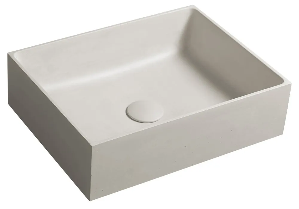Utolsó esély Mosdó, Sapho, FORMIGO FG013, beton, homok színű, 47,5 cm