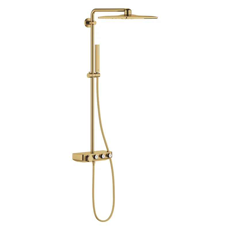 Árengedmény Grohe Euphoria SmartControl 310 Termosztátos zuhanyrendszer Rainshower SmartActive 310 Cube fejzuhany, brushed cool sunrise 26508GN0