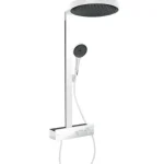 Hansgrohe, Rainfinity Showerpipe 360, 1jet, ShowerTablet 350 termosztátos zuhanyrendszer matt fehér, 26853700 Legkelendőbb