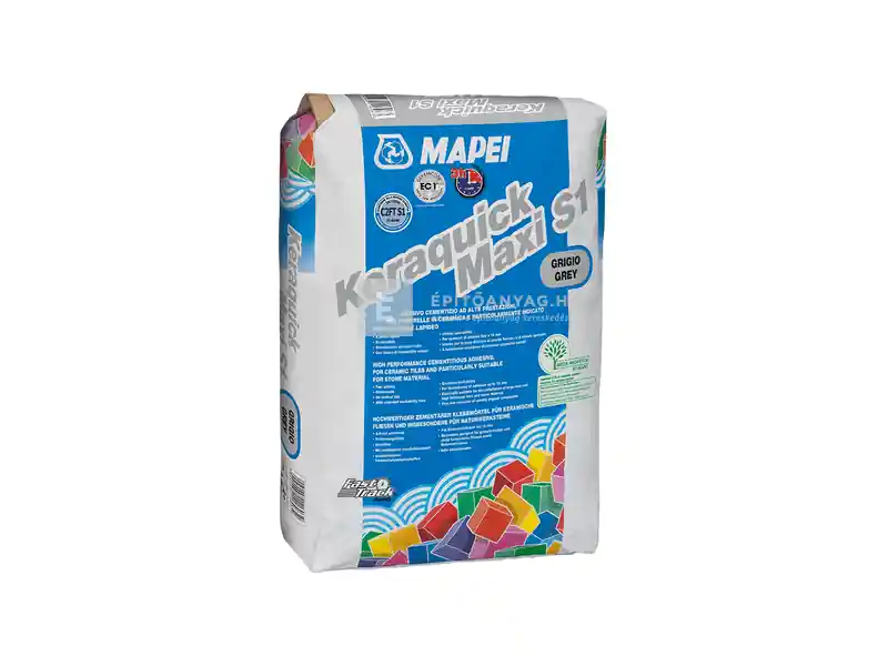 Szezonális akció Mapei Keraquick Maxi S1 gyorskötő kerámiaburkolat-ragasztó C2FT S1 szürke 25 kg
