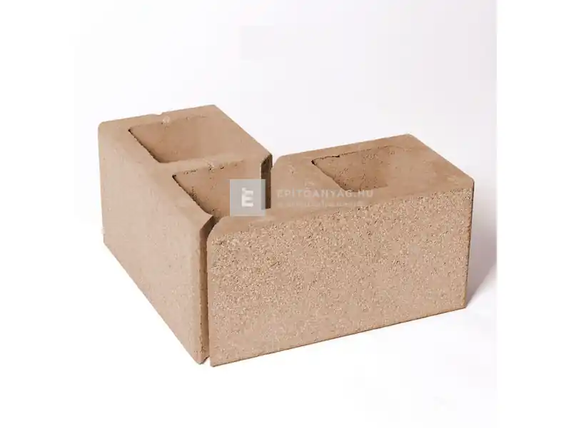 Kiárusítás Leier Modern kerítéskő sarokelem natúr, beige 20x40x20 cm