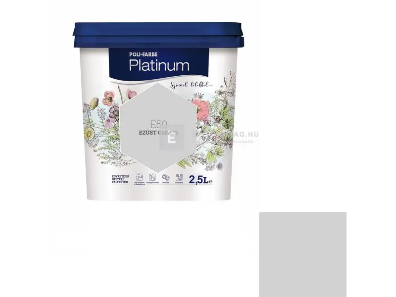 Vedd meg most Poli-Farbe Platinum beltéri falfesték E50 ezüst cserje 2,5 l