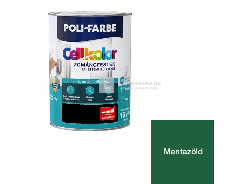 Poli-Farbe Cellkolor magasfényű zománcfesték mentazöld 0,8 l Vedd meg online