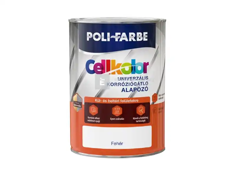 Szuper ajánlat Poli-Farbe Cellkolor univerzális korróziógátló alapozó fehér 2,5 l
