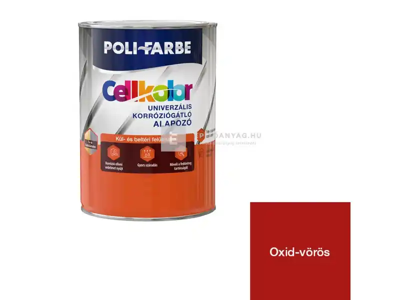Ajánlat Poli-Farbe Cellkolor univerzális korróziógátló alapozó oxid-vörös 2,5 l