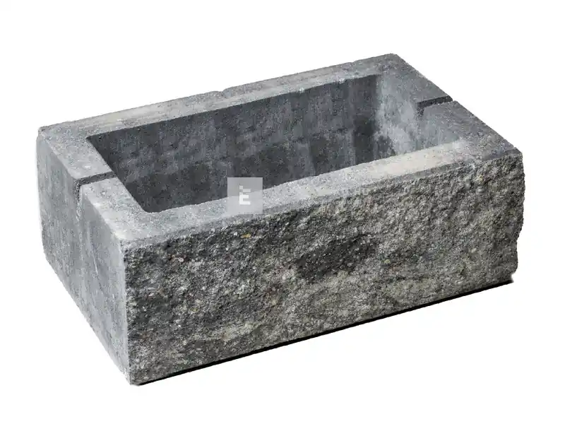Gyors kiszállítás Viastein Avangard kerítéselem Via+ roppantott felület antracit-fehér árnyalt 20x40x16 cm