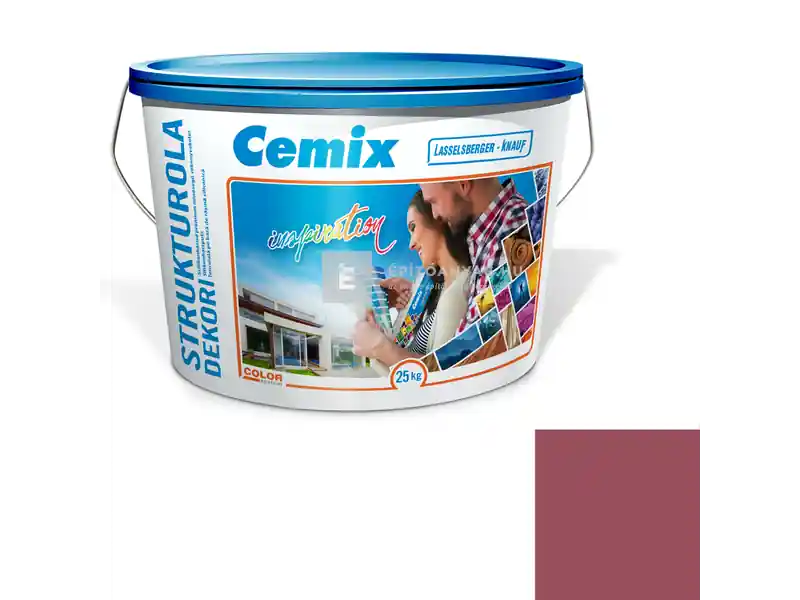 Kiárusítás Cemix 2704 StrukturOLA Dekor diszperziós vékonyvakolat, kapart 1,5 mm 6359 intense 25 kg