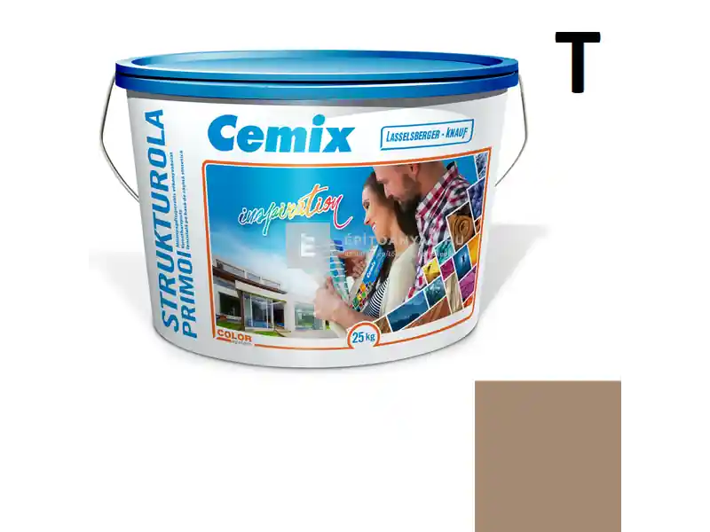 Ajánlat Cemix 2703 StrukturOLA Primo diszperziós vékonyvakolat, kapart 1,5 mm 4929 brown 25 kg