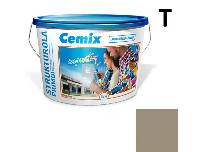 Cemix 2703 StrukturOLA Primo diszperziós vékonyvakolat, kapart 1,5 mm 4979 brown 25 kg Végkiárusítás