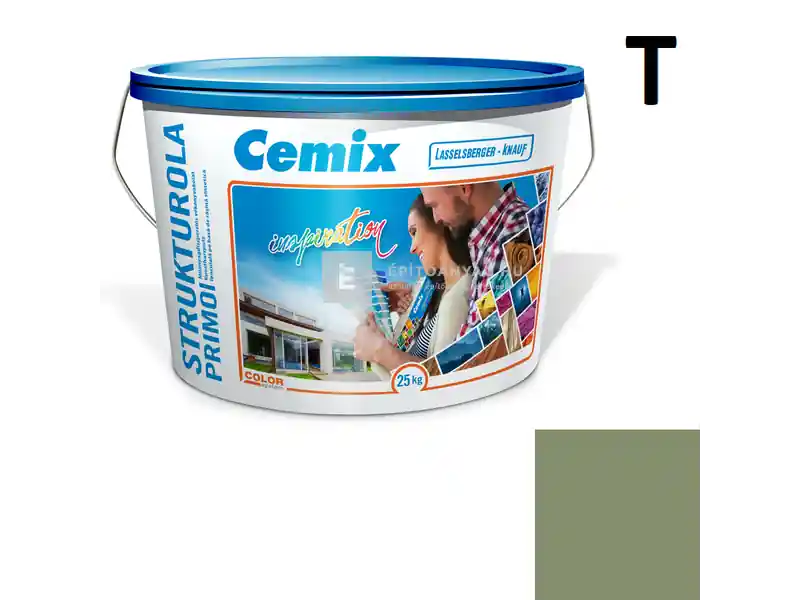 Újdonság Cemix 2703 StrukturOLA Primo diszperziós vékonyvakolat, kapart 1,5 mm 6557 intense 25 kg