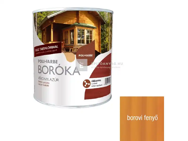 Különleges ajánlat Poli-Farbe Boróka oldószeres vékonylazúr borovi fenyő 2,5 l