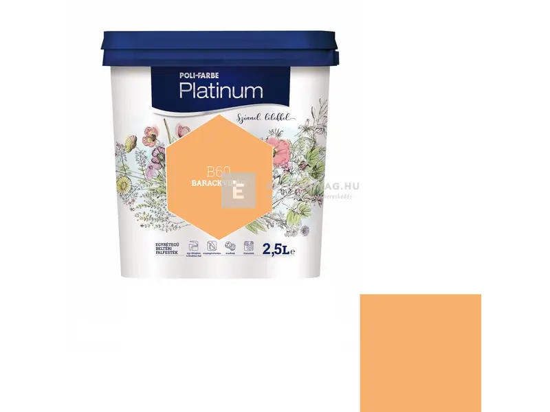 Kedvezményes ár Poli-Farbe Platinum beltéri falfesték B60 barackvirág 2,5 l