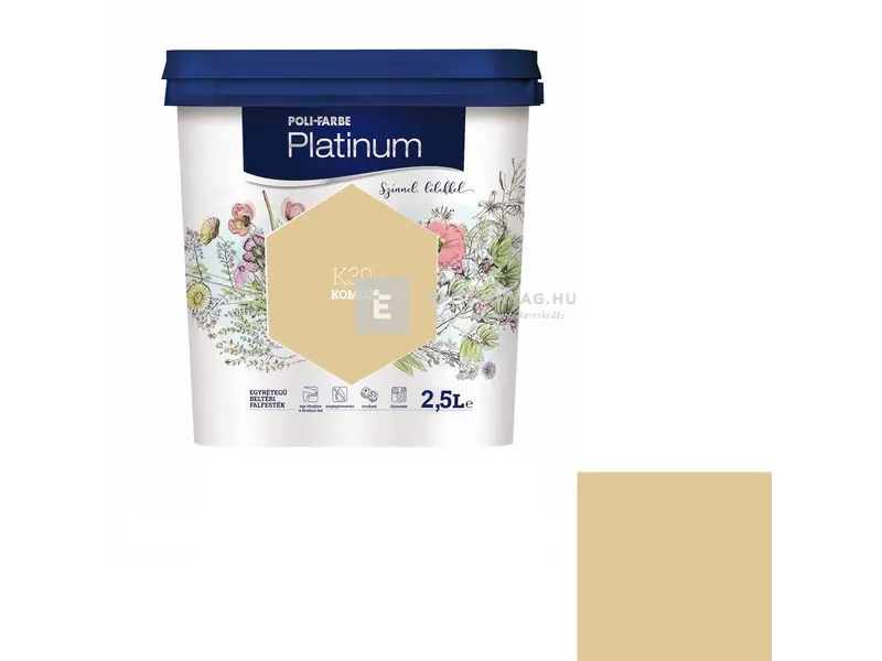 Poli-Farbe Platinum beltéri falfesték K30 komló 2,5 l Akciós ár
