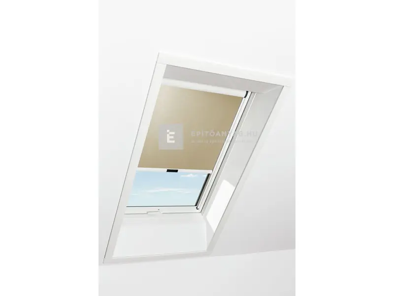 Szuper akció Roto Designo ZRE R4/R7 74x98 cm, sötét-bézs fényszűrő roló, fehér profilokkal