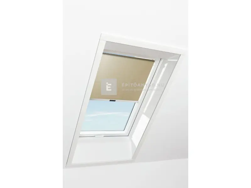 Biztonságos vásárlás Roto Designo ZRS R4/R7 74x118 cm, sötét bézs fényszűrő kampós roló, fehér profilokkal