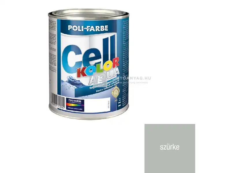 Árcsökkenés Poli-Farbe Cellkolor Aqua selyemfényű zománcfesték szürke 1 l