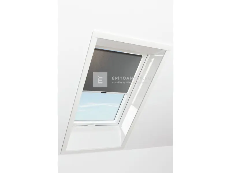 Alacsony ár Roto Designo ZRS R4/R7 54x78 cm sötétszürke fényszűrő kampós roló, fehér profilokkal