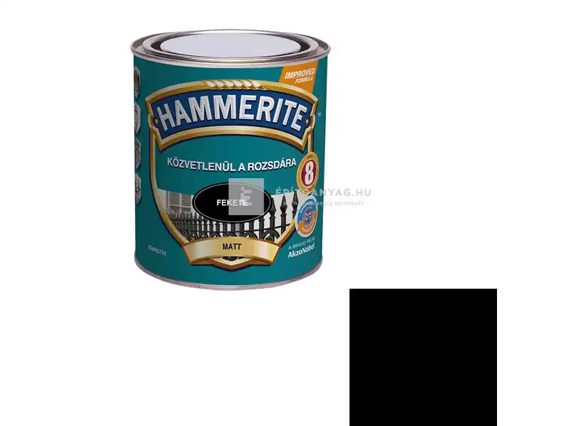 Hammerite Közvetlenül a Rozsdára matt fekete 0,75 l Legnépszerűbb