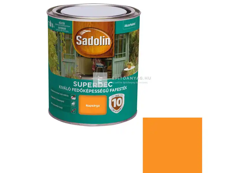 Sadolin Superdec vizesbázisú fafesték selyemfényű napsárga 0,75 l Gyors kiszállítás