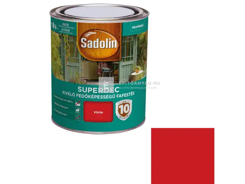 Sadolin Superdec vizesbázisú fafesték selyemfényű vörös 0,75 l Exkluzív ajánlat
