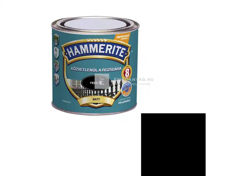 Hammerite Közvetlenül a Rozsdára matt fekete 0,25 l Azonnali szállítás
