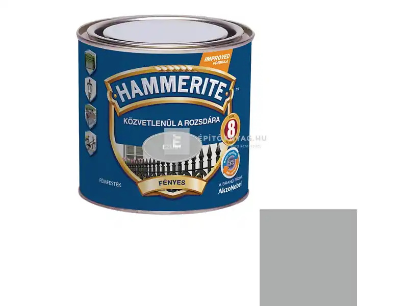 Prémium Hammerite Közvetlenül a Rozsdára fényes ezüst 0,25 l