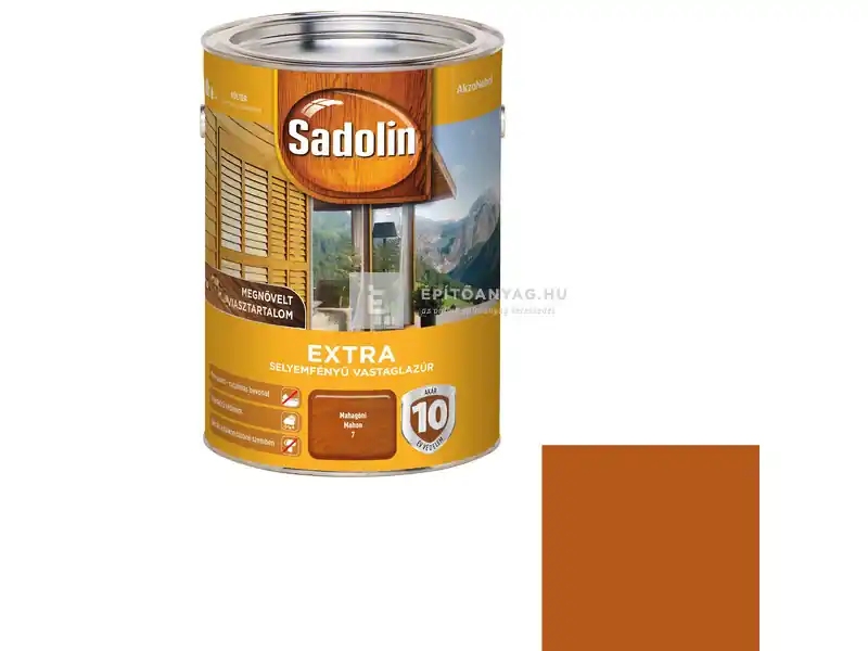 Sadolin Extra kültéri vastaglazúr selyemfényű mahagóni 5 l Outlet