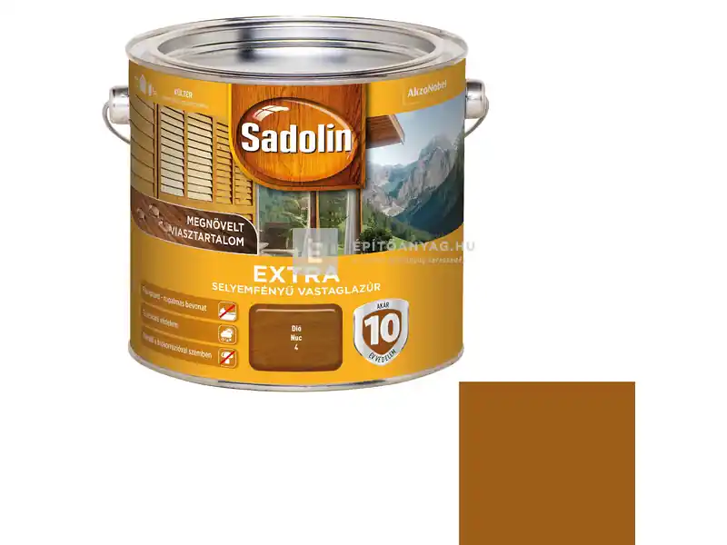 Nézd meg most Sadolin Extra kültéri vastaglazúr selyemfényű dió 2,5 l