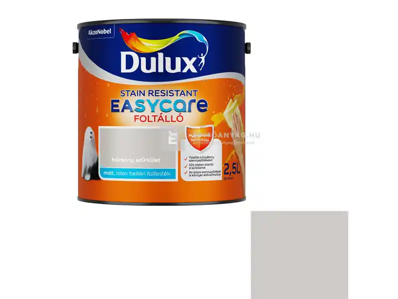 Dulux EasyCare matt, foltálló beltéri falfesték bársony szürkület 2,5 l Vedd meg most