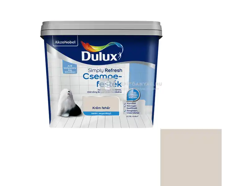 Árcsökkenés Dulux Simply Refresh Csempefesték krémfehér 0,75 l