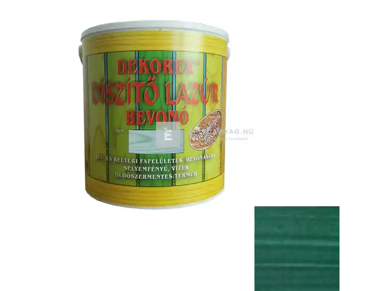 Azonnal elérhető Dekorex vékonylazúr fenyőzöld 2,5 kg