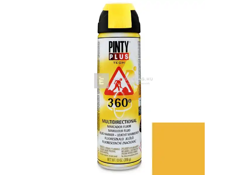 Olcsóbb PintyPlus Tech fluoreszkáló jelölősfestékpray 360°, T146 sárga 500 ml