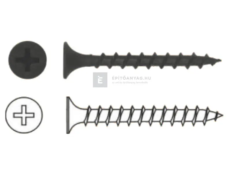 Prémium Ritkamenetes 3,5x45 mm önmetsző gipszkartoncsavar fához