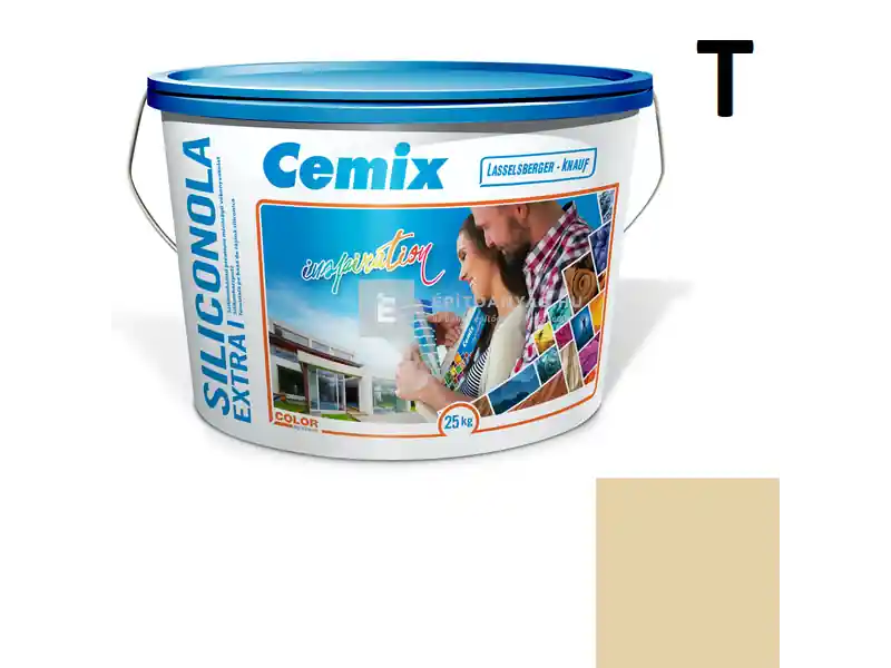 Végkiárusítás Cemix 2737 SiliconOLA Extra szilikon vékonyvakolat, kapart 1,5 mm 4363 orange 25 kg