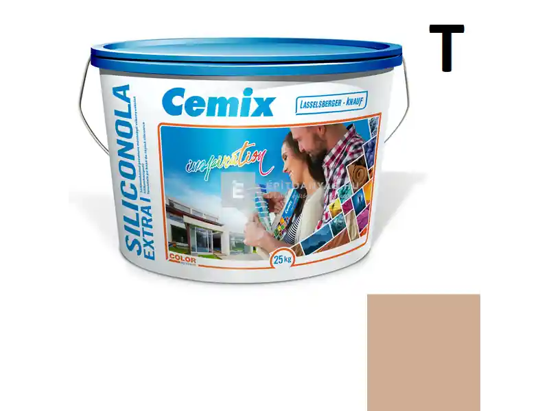 Végkiárusítás Cemix 2737 SiliconOLA Extra szilikon vékonyvakolat, kapart 1,5 mm 4925 brown 25 kg