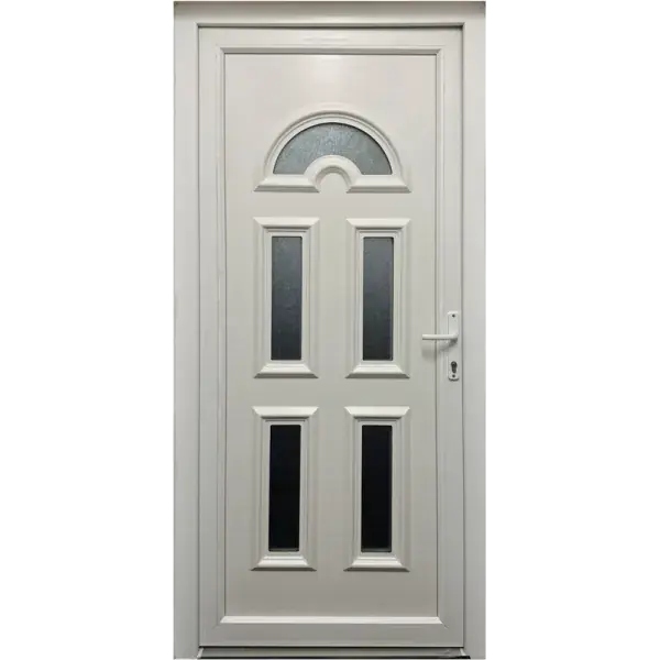 Simple 5 üveges 1380x208cm műanyag, fehér bejárati ajtó, jobbos Kihagyhatatlan ajánlat