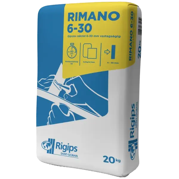 Rigips Rimano gipszes kézi vakolat 6-30mm 20kg Árengedmény
