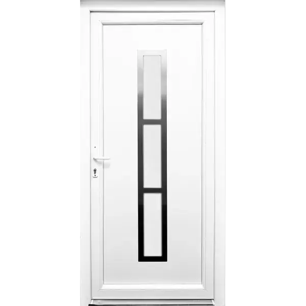 Inox1 - 3 üveges 98x208cm műanyag,fehér bejárati ajtó, jobbos Expressz kézbesítés